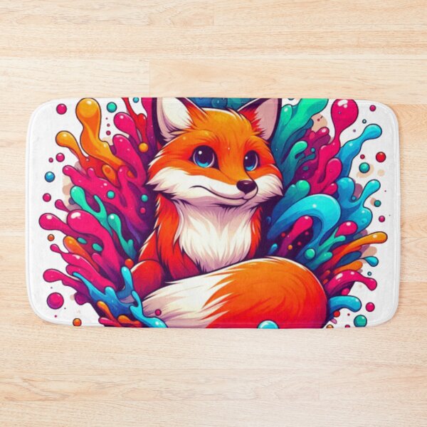 Item preview, Kawaii Rainbow Color Splash Fox Illustration designed and sold by BigBlueArt.