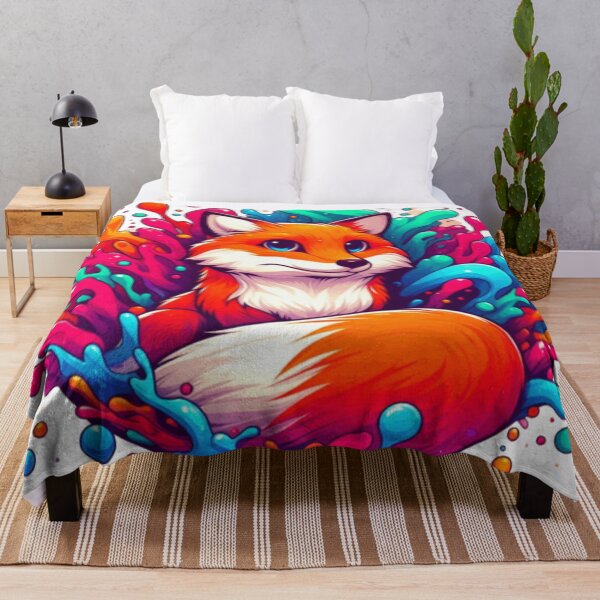 Item preview, Kawaii Rainbow Color Splash Fox Illustration designed and sold by BigBlueArt.