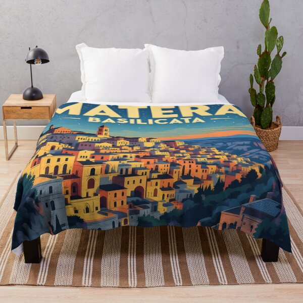 Item preview, Matera, Basilicata, Italy: Vintage-Style Painterly Travel Poster designed and sold by LSVart.