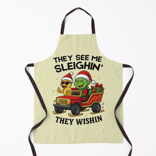 Item preview, They See Me Sleighin’ - Funny Goblin & Duck Christmas Cartoon designed and sold by Vicky021.