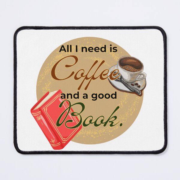 Item preview, Art Print All I Need Is Coffee and a Good Book | Illustrazione Tazza da Caffè e Libro Rosso | Design Hygge Cozy per Lettori | Merchandising POD designed and sold by LP Slow Art.