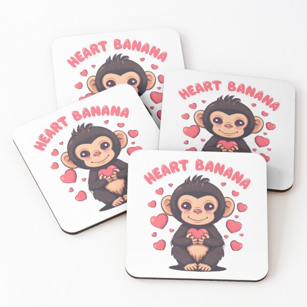 Item preview, Heart Banana Monkey Cute Kawaii Art designed and sold by pefect-designs.