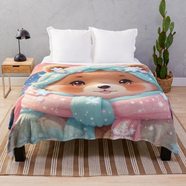 Item preview, Kawaii Winter Bear – Cozy Pastel Bear in Fluffy Scarf Sticker designed and sold by Visualynx.