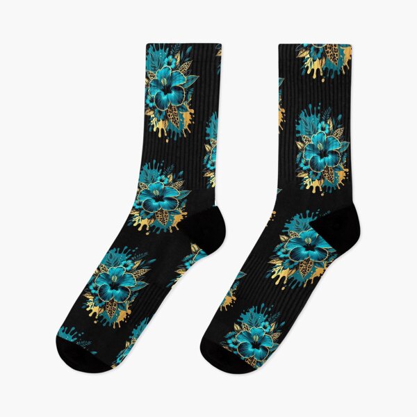 Item preview, Teal & Gold Hibiscus Splash Art designed and sold by Exodoi.