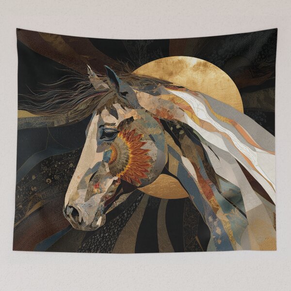 Item preview, Golden Sunflower Celestial Horse Portrait designed and sold by bubblegoth.