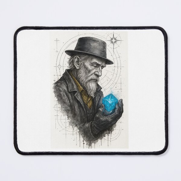 Item preview, The Keeper of the Crystal – Hand-Drawn Ink Fantasy Illustration designed and sold by Ganesh1996.