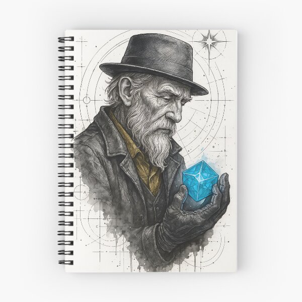 Item preview, The Keeper of the Crystal – Hand-Drawn Ink Fantasy Illustration designed and sold by Ganesh1996.