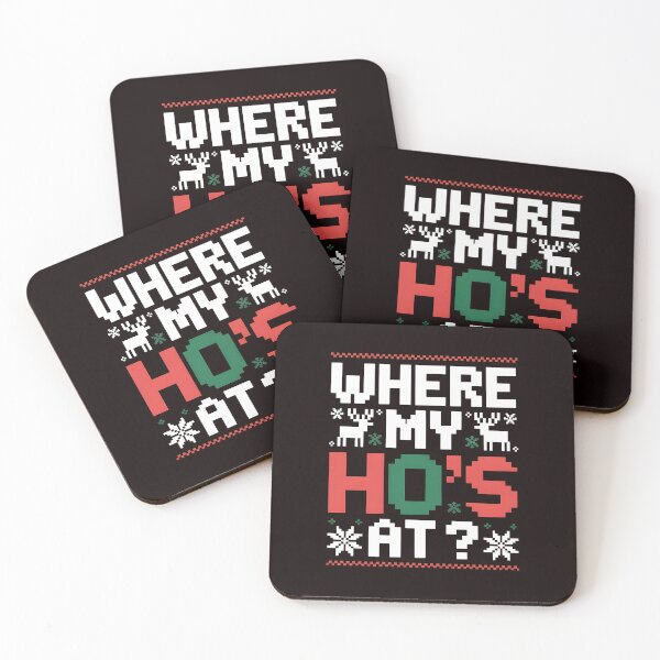 Item preview, Humorous Christmas Couple – Where My Ho’s At Ugly Sweater Style designed and sold by Redgiant87x.