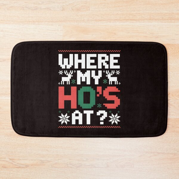 Item preview, Humorous Christmas Couple – Where My Ho’s At Ugly Sweater Style designed and sold by Redgiant87x.