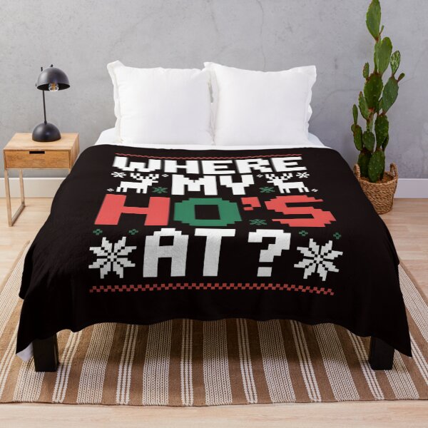Item preview, Humorous Christmas Couple – Where My Ho’s At Ugly Sweater Style designed and sold by Redgiant87x.