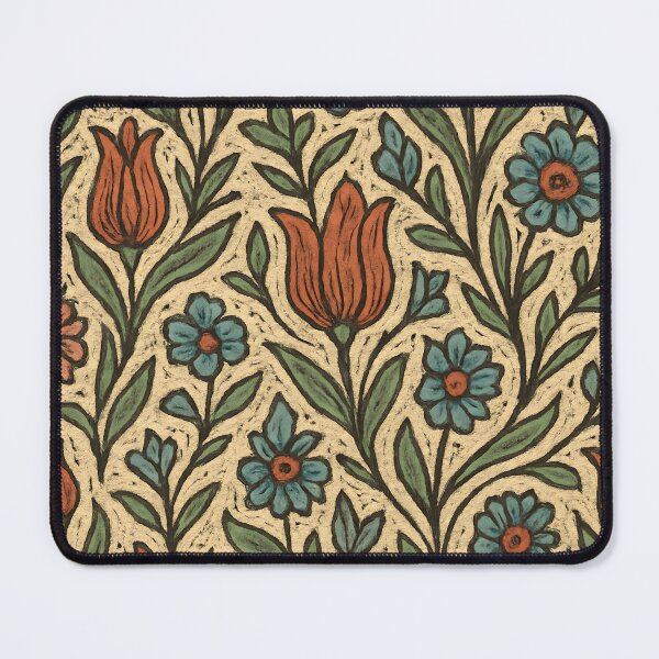 Item preview, Iznik Mediterranean Folk Floral Tapestry – Ceramic Tulips designed and sold by Artsy-With.