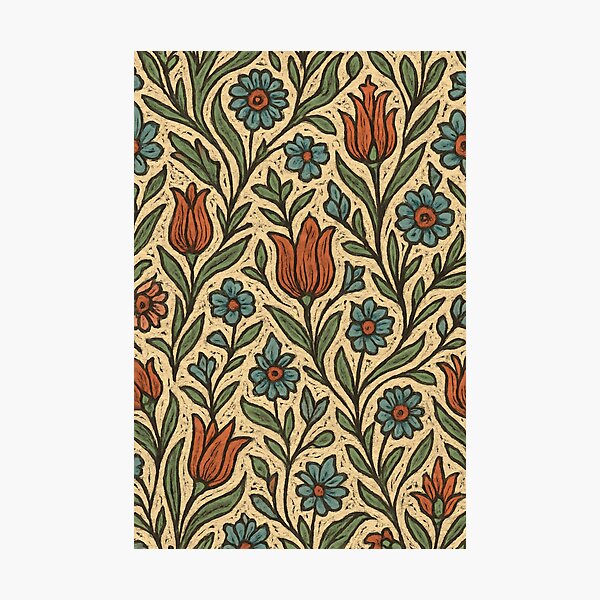 Item preview, Iznik Mediterranean Folk Floral Tapestry – Ceramic Tulips designed and sold by Artsy-With.