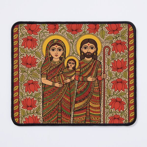 Item preview, “Holy Family in Madhubani Style” designed and sold by digisetumedia.