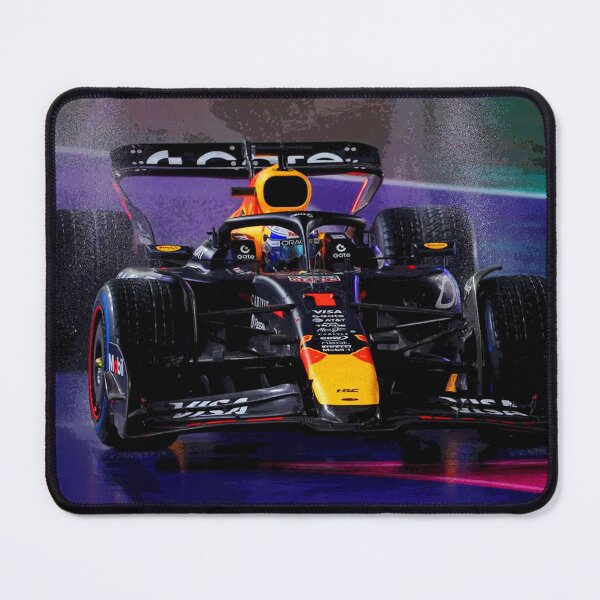 Item preview, Max Verstappen racing in the rain in Las Vegas qualifying on full wets 2025 abstract designed and sold by Rodissimus1984.