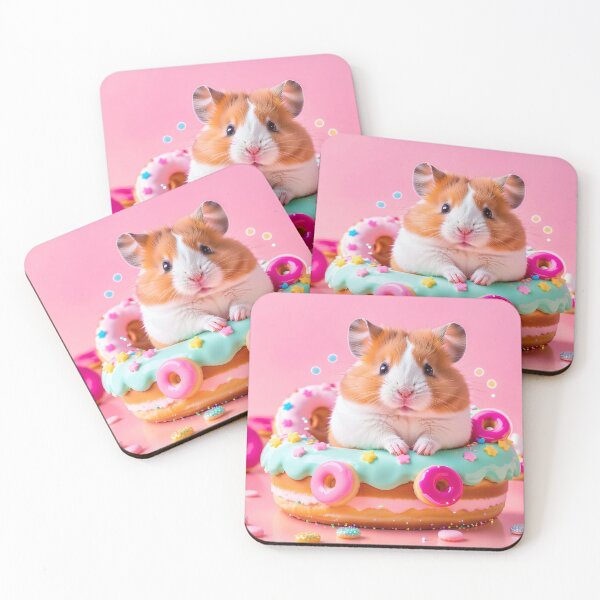 Item preview, Kawaii Donut Hamster – Cute Pastel Dessert Hamster Sticker designed and sold by Visualynx.