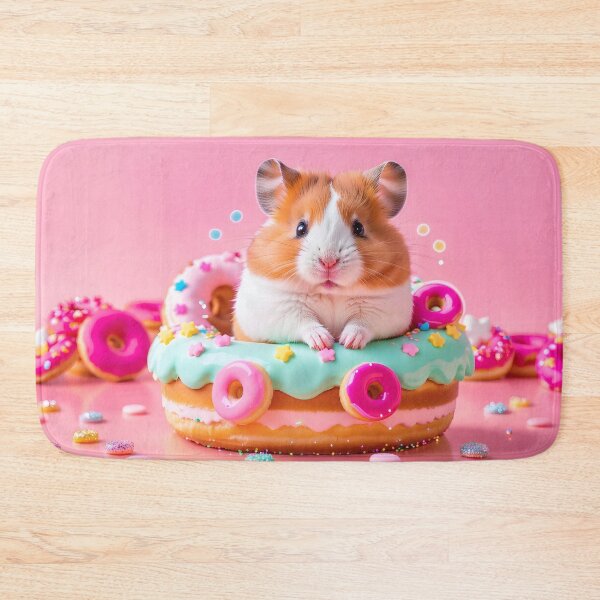 Item preview, Kawaii Donut Hamster – Cute Pastel Dessert Hamster Sticker designed and sold by Visualynx.