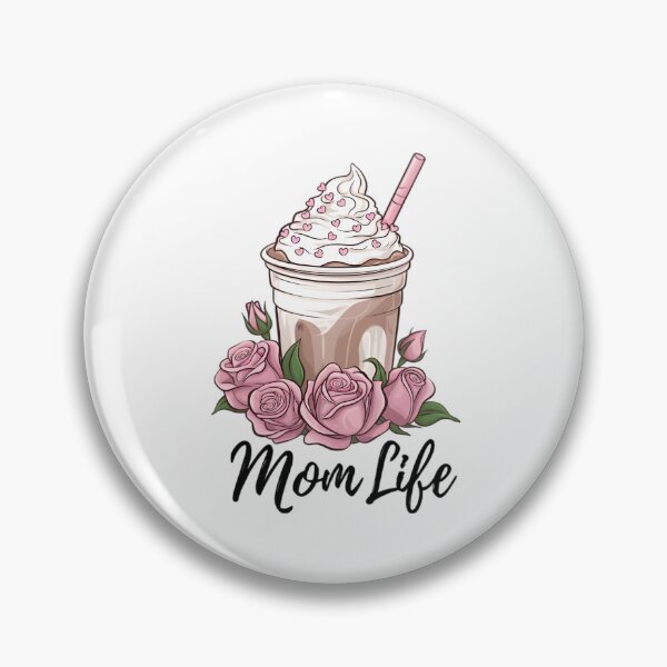 Item preview, Mom Life Iced Coffee with Roses – Aesthetic Coffee Mom Illustration designed and sold by Lulunza.