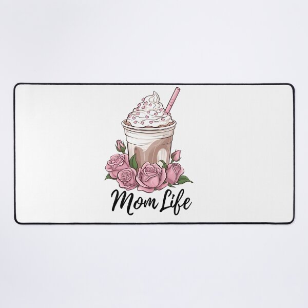 Item preview, Mom Life Iced Coffee with Roses – Aesthetic Coffee Mom Illustration designed and sold by Lulunza.