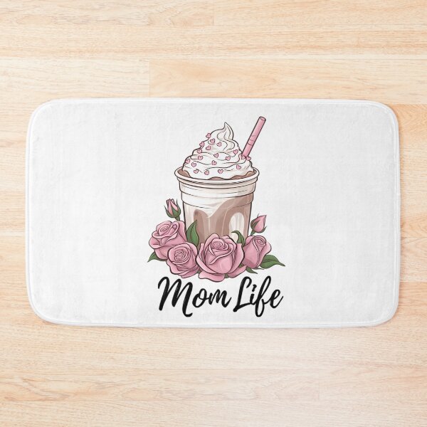 Item preview, Mom Life Iced Coffee with Roses – Aesthetic Coffee Mom Illustration designed and sold by Lulunza.
