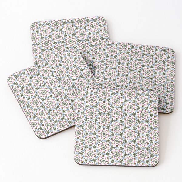 Item preview, Intricate Micro Doodle Floral Geometric Seamless Pattern - White Background Print designed and sold by NgernPhanLan.