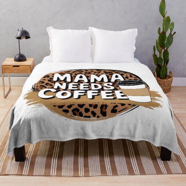 Item preview, Mama Needs Coffee Leopard Print Badge – Cute Coffee Mom Sticker designed and sold by Lulunza.