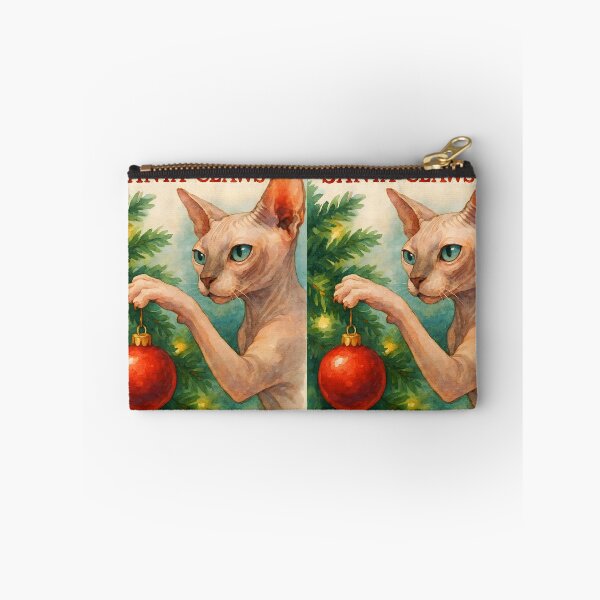 Item preview, Here Comes Santa Claws – Sphynx Cat Watercolor Christmas Pun designed and sold by EmeraldeaDesign.