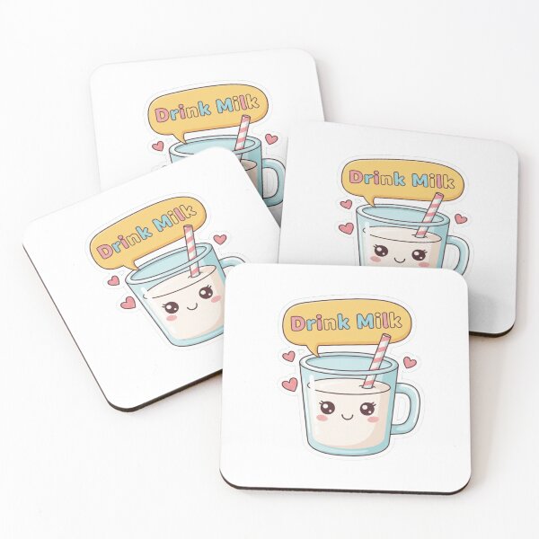 Item preview, Cute Smiling Milk Glass Cartoon | "Drink Milk" Kids Health Graphic designed and sold by ToonyTeez.