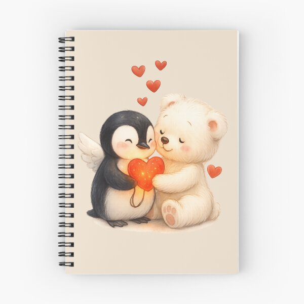 Item preview, Cute Penguin & Bear Love Illustration designed and sold by farzan-design.