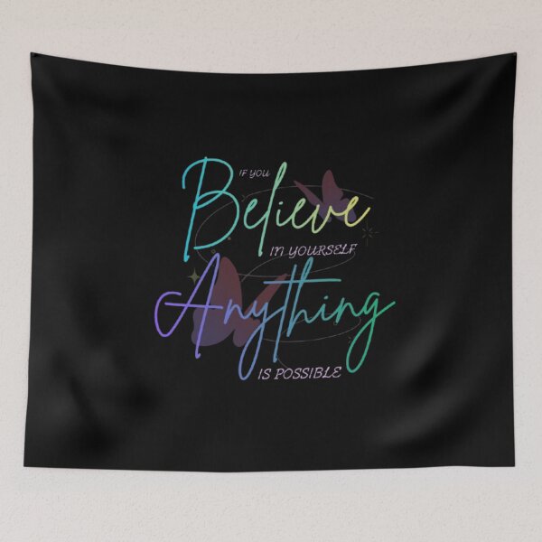 Item preview, "Believe in Yourself" - Vibrant Gradient Motivational Quote designed and sold by CutePearlStudio.