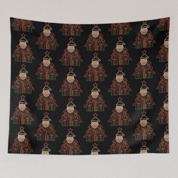 Item preview, Circuit Board Santa Christmas Tree Design designed and sold by TeeTimeTreasure.