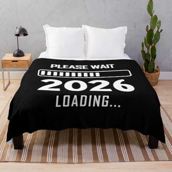 Item preview, Please Wait… 2026 Loading – Funny White New Year Progress Bar Design designed and sold by EmeraldeaDesign.
