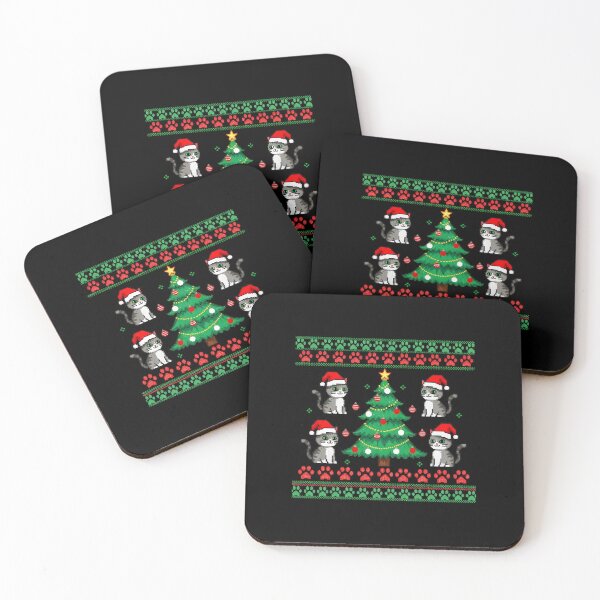 Item preview, Cat Ugly Sweater Pattern Christmas Knitting designed and sold by BakeryDozen.