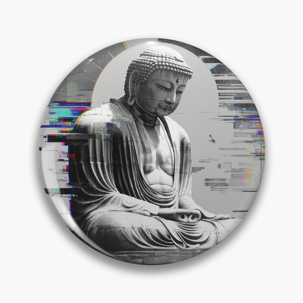 Item preview, Monochrome Buddha with Glitched Halo designed and sold by t5uisiu.