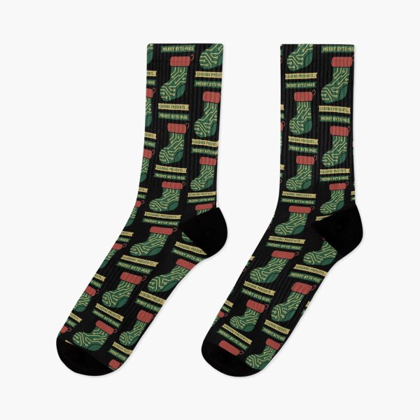 Item preview, Merry Byte-Mas Tech Stocking Design designed and sold by TeeTimeTreasure.