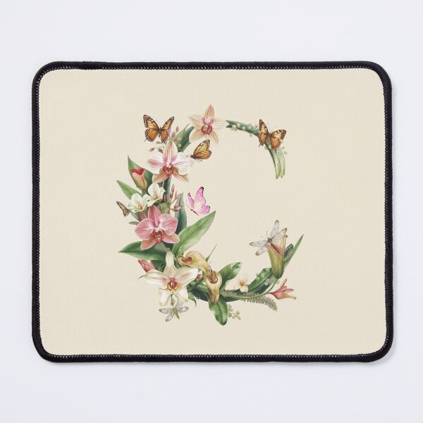Item preview, Elegant Botanical Letter C Monogram – Floral Orchid & Butterfly Illustration | Nature-Inspired Aesthetic Decor designed and sold by AmenAlways.