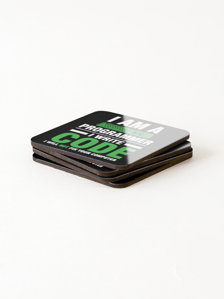Thumbnail 4 of 5, Coasters (Set of 4), I Write Code designed and sold by Vander66.