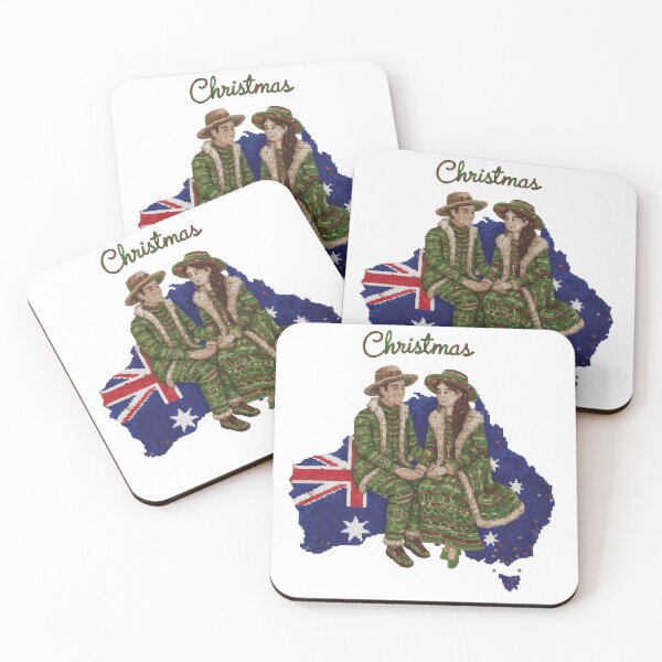 Item preview, Australian Christmas Couple – Festive Love designed and sold by LoveMatchShop.