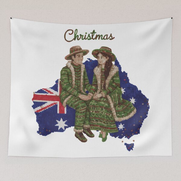 Item preview, Australian Christmas Couple – Festive Love designed and sold by LoveMatchShop.