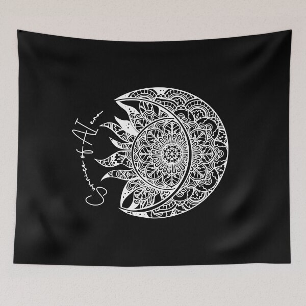 Item preview, Cosmic Sun & Moon Tech Fusion Art designed and sold by Doodle-Bloom.