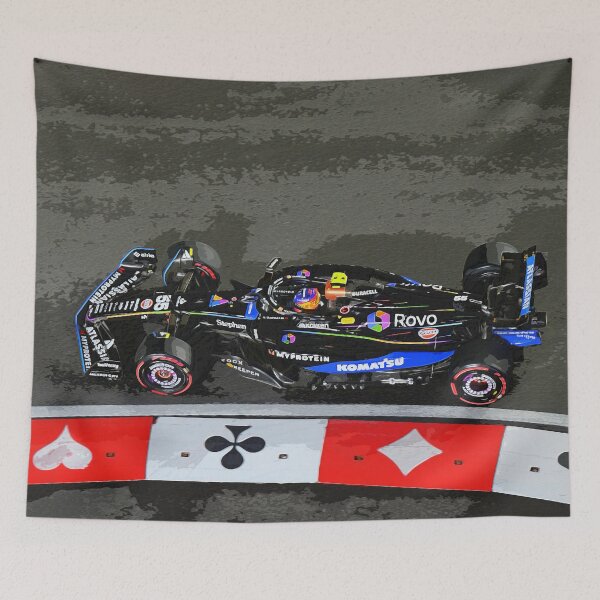 Item preview, Carlos Sainz racing in the 2025 Las Vegas Grand Prix watercolor designed and sold by Rodissimus1984.