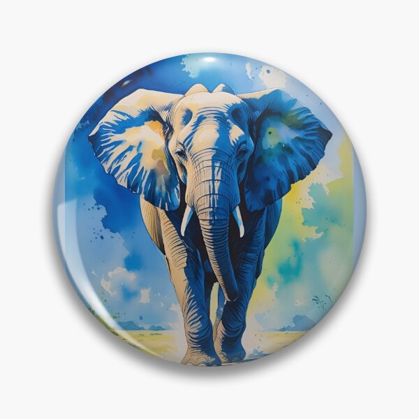 Item preview, Watercolor Blue Elephant designed and sold by GOLDENGARDENART.
