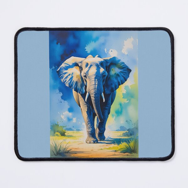 Item preview, Watercolor Blue Elephant designed and sold by GOLDENGARDENART.