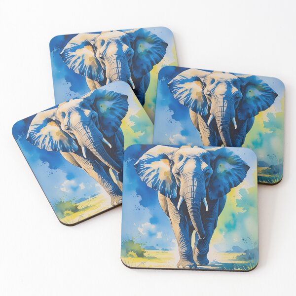 Item preview, Watercolor Blue Elephant designed and sold by GOLDENGARDENART.