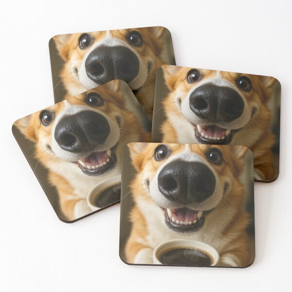 Item preview, Funny Corgi Coffee Morning – Cute Big Nose Dog Close-Up designed and sold by Darlin8888.