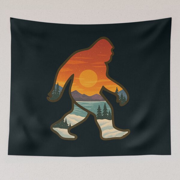 Item preview, Snow Sunset Bigfoot Silhouette designed and sold by Planetporridge.