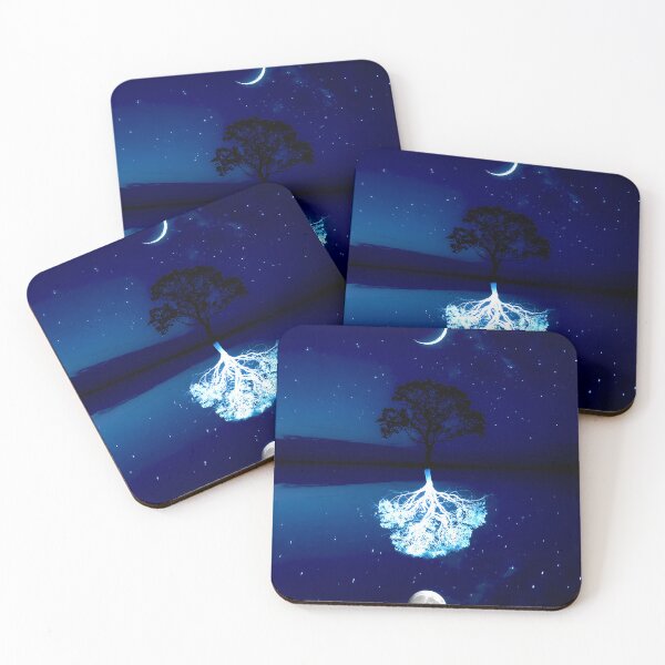 Item preview, Lunar Reflection Tree Under a Starry Night Sky designed and sold by Exodoi.