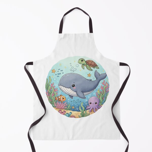 Item preview, Kawaii Undersea Friends: Cute Watercolor Whale, Octopus & Turtle Digital Art designed and sold by Christian Adieze.