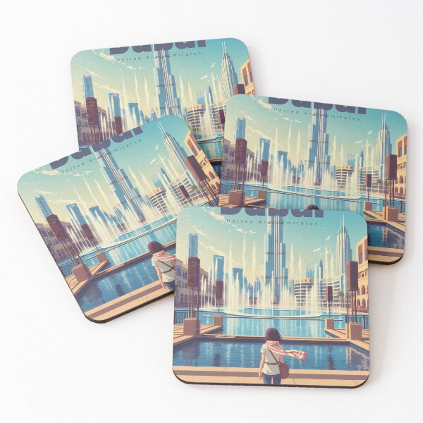 Item preview, Girl Watching Dubai Fountain in Pastel Glow designed and sold by JacksoonLester.