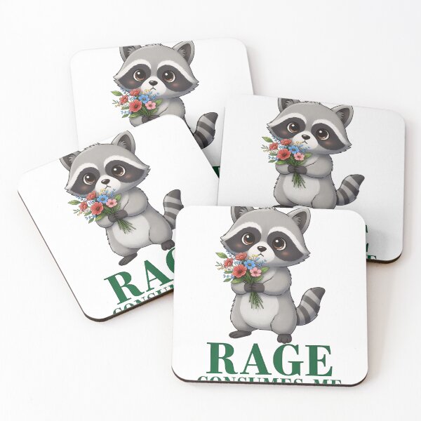 Item preview, Rage Consumes Me Cute Raccoon Meme – Funny Raccoon Lover Design designed and sold by gear-posters.