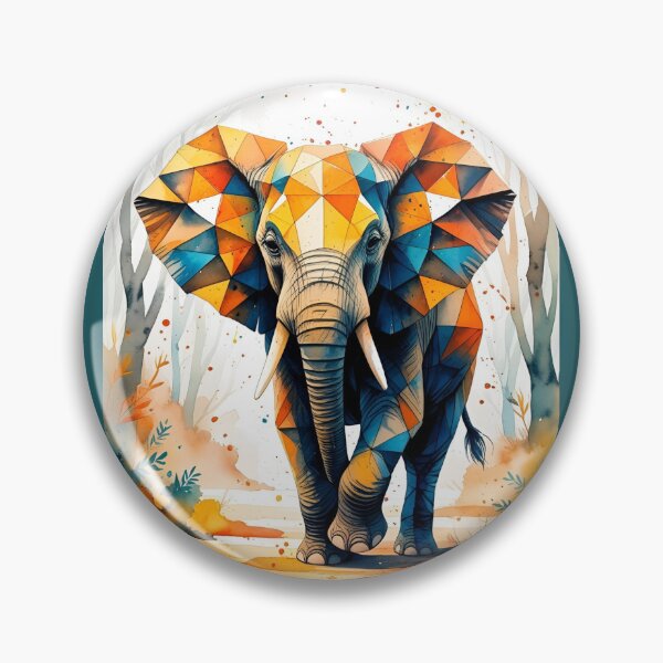 Item preview, Geometric Elephant designed and sold by GOLDENGARDENART.